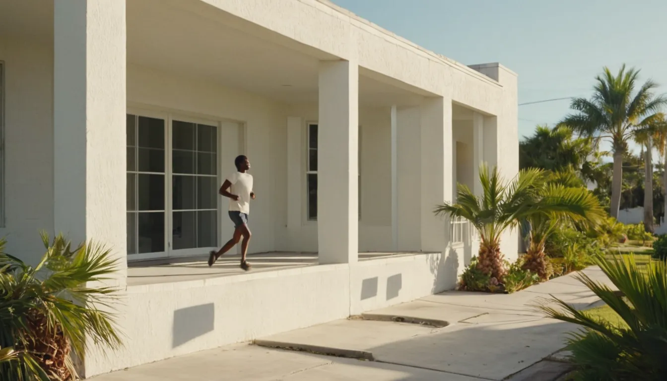 Homeowner checking a window frame on a sunny house in Tampa